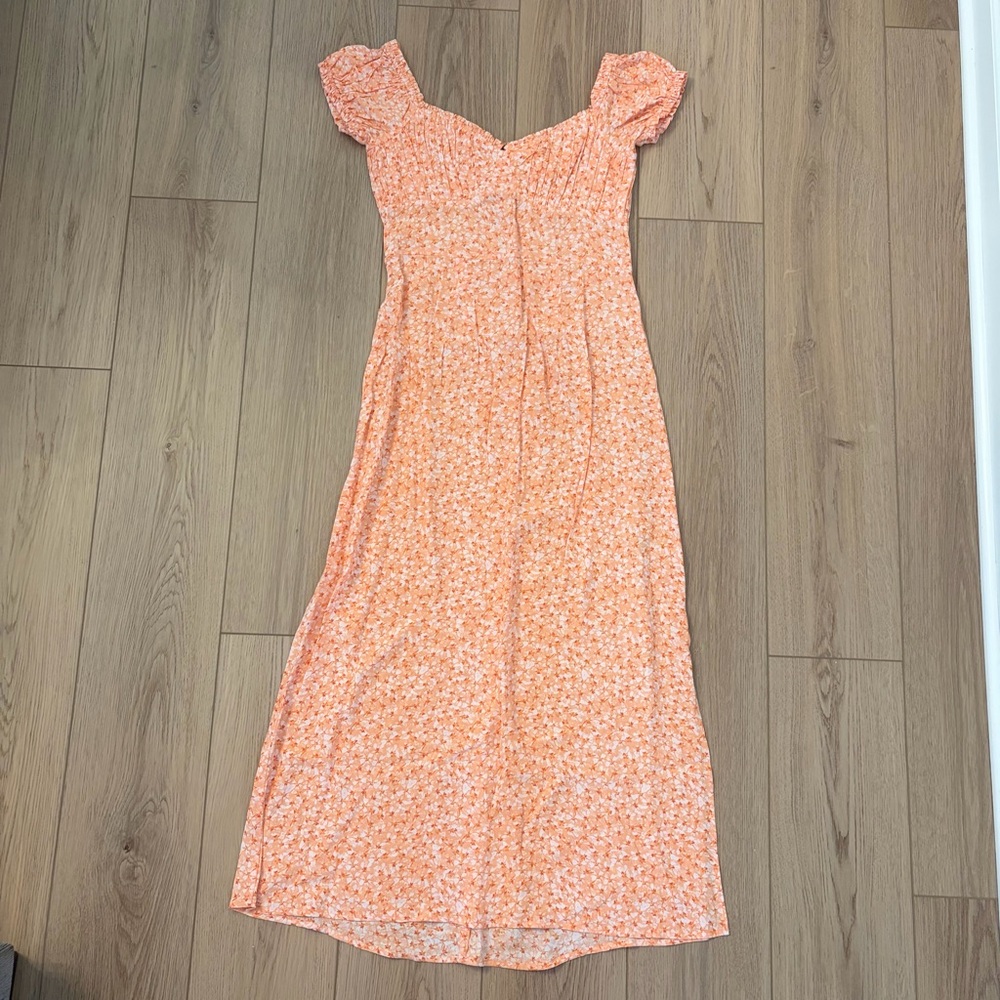 Orange Floral Maxi Dress